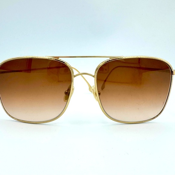 Victoria Beckham Square Hammered Metal Navigator Sunglasses - Picture 4 of 7